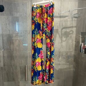 TAJ by Sabrina Crippa Floral Boot Cut Pants - Multicolor